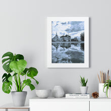 Load image into Gallery viewer, Water Puddle Rain Reflection - Old Cathedral Photography - Photographic Art | Framed Vertical Poster
