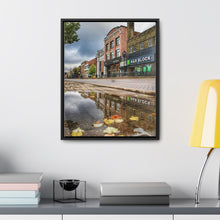 Load image into Gallery viewer, Autumn Small Town - October Main Street - Oil Sketch on Canvas | Gallery Canvas Wraps, Vertical Frame
