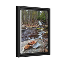 Load image into Gallery viewer, Pinecone Waterfall - Canadian Art - Nature Photography - Oil Sketch on Canvas | Matte Canvas, Black Frame
