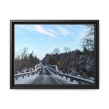 Load image into Gallery viewer, Old Country Road - Country Bridge - Winter Photography - Oil Sketch on Canvas | Matte Canvas, Black Frame
