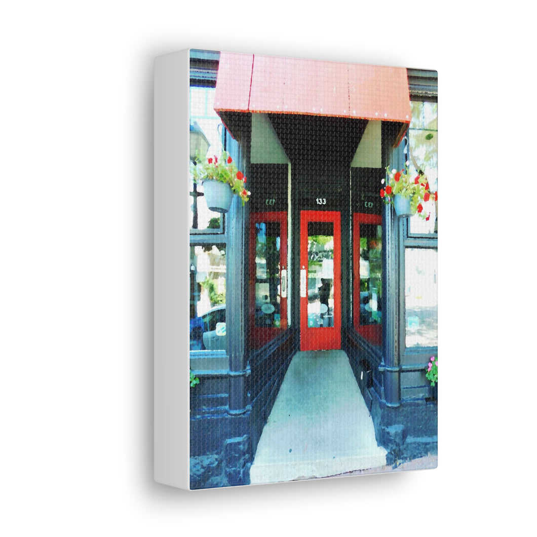 Old Storefront - Quaint Downtown - Old Architecture Photography - Oil Sketch On Canvas - Canvas Gallery Wraps