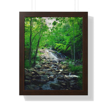 Load image into Gallery viewer, Majestic Northern Waterfall - Canadian Wilderness - Photographic Art - Framed Vertical Poster
