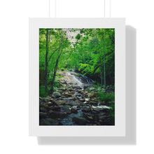 Load image into Gallery viewer, Majestic Northern Waterfall - Canadian Wilderness - Photographic Art - Framed Vertical Poster
