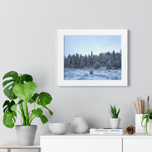 Load image into Gallery viewer, Winter Snowfall - Snowcapped Trees - Northern Fir Tress - Photographic Art | Framed Horizontal Poster
