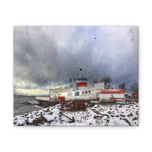 Load image into Gallery viewer, Ahoy Steamship Anchor - Maritime Photography - Nordic Winter Art - Oil Sketch on Canvas | Canvas Gallery Wraps
