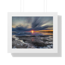 Load image into Gallery viewer, Psychedelic Sunset - Sunset Photography - Spring Thaw Art - Photographic Print - Framed Horizontal Poster
