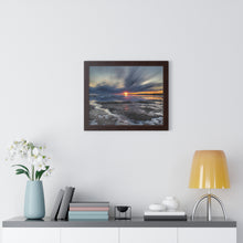 Load image into Gallery viewer, Psychedelic Sunset - Sunset Photography - Spring Thaw Art - Photographic Print - Framed Horizontal Poster
