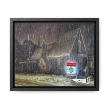 Load image into Gallery viewer, Lutheran Church - Snowy Germanic Christmas Art - Old Architecture - Oil Sketch on Canvas | Gallery Canvas Wraps, Horizontal Frame
