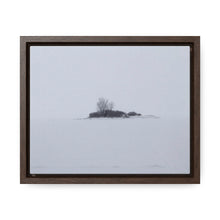 Load image into Gallery viewer, Nordic Snowy Island - Snowfall Photography - Oil Sketch on Canvas | Gallery Canvas Wraps, Horizontal Frame
