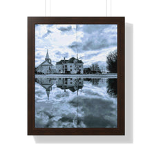 Load image into Gallery viewer, Water Puddle Rain Reflection - Old Cathedral Photography - Photographic Art | Framed Vertical Poster
