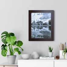 Load image into Gallery viewer, Water Puddle Rain Reflection - Old Cathedral Photography - Photographic Art | Framed Vertical Poster
