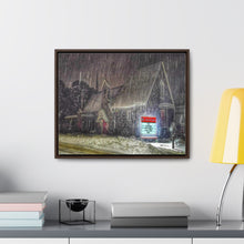 Load image into Gallery viewer, Lutheran Church - Snowy Germanic Christmas Art - Old Architecture - Oil Sketch on Canvas | Gallery Canvas Wraps, Horizontal Frame
