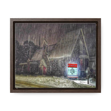 Load image into Gallery viewer, Lutheran Church - Snowy Germanic Christmas Art - Old Architecture - Oil Sketch on Canvas | Gallery Canvas Wraps, Horizontal Frame
