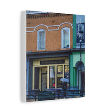 Load image into Gallery viewer, Urban Cafe - Rainy Day Art - Urban Photography - Oil Sketch on Canvas | Matte Canvas, Stretched, 1.25&quot;
