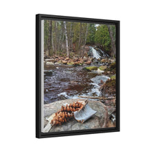 Load image into Gallery viewer, Pinecone Waterfall - Canadian Art - Nature Photography - Oil Sketch on Canvas | Matte Canvas, Black Frame
