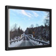 Load image into Gallery viewer, Old Country Road - Country Bridge - Winter Photography - Oil Sketch on Canvas | Matte Canvas, Black Frame
