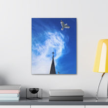 Load image into Gallery viewer, Church Steeple Art - Bird and Church - Uplifting Photography - Canvas Gallery Wraps
