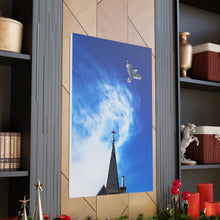 Load image into Gallery viewer, Church Steeple Art - Bird and Church - Uplifting Photography - Canvas Gallery Wraps
