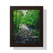 Load image into Gallery viewer, Majestic Northern Waterfall - Canadian Wilderness - Photographic Art - Framed Vertical Poster
