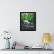 Load image into Gallery viewer, Majestic Northern Waterfall - Canadian Wilderness - Photographic Art - Framed Vertical Poster
