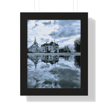 Load image into Gallery viewer, Water Puddle Rain Reflection - Old Cathedral Photography - Photographic Art | Framed Vertical Poster
