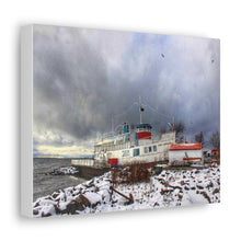 Load image into Gallery viewer, Ahoy Steamship Anchor - Maritime Photography - Nordic Winter Art - Oil Sketch on Canvas | Canvas Gallery Wraps
