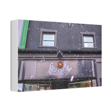 Load image into Gallery viewer, Main Street - Snowfall - Snowy Small Town Shop - Oil Sketch on Canvas | Canvas Stretched, 1.5&#39;&#39;
