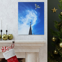 Load image into Gallery viewer, Church Steeple Art - Bird and Church - Uplifting Photography - Canvas Gallery Wraps
