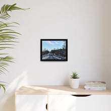 Load image into Gallery viewer, Old Country Road - Country Bridge - Winter Photography - Oil Sketch on Canvas | Matte Canvas, Black Frame
