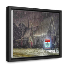 Load image into Gallery viewer, Lutheran Church - Snowy Germanic Christmas Art - Old Architecture - Oil Sketch on Canvas | Gallery Canvas Wraps, Horizontal Frame
