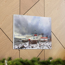 Load image into Gallery viewer, Ahoy Steamship Anchor - Maritime Photography - Nordic Winter Art - Oil Sketch on Canvas | Canvas Gallery Wraps
