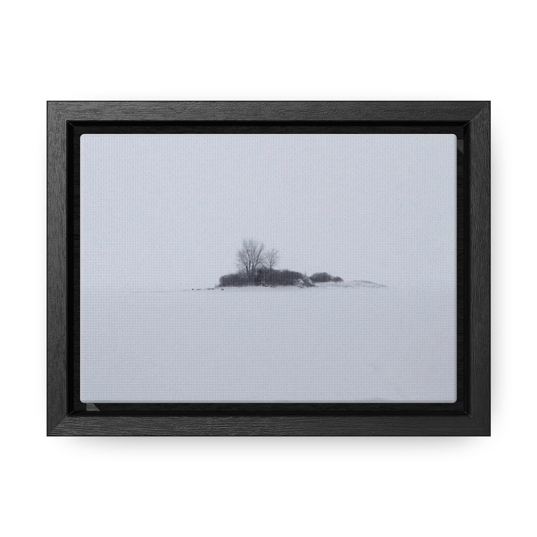 Nordic Snowy Island - Snowfall Photography - Oil Sketch on Canvas | Gallery Canvas Wraps, Horizontal Frame