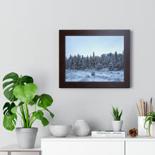 Load image into Gallery viewer, Winter Snowfall - Snowcapped Trees - Northern Fir Tress - Photographic Art | Framed Horizontal Poster
