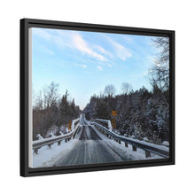 Load image into Gallery viewer, Old Country Road - Country Bridge - Winter Photography - Oil Sketch on Canvas | Matte Canvas, Black Frame
