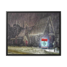 Load image into Gallery viewer, Lutheran Church - Snowy Germanic Christmas Art - Old Architecture - Oil Sketch on Canvas | Gallery Canvas Wraps, Horizontal Frame
