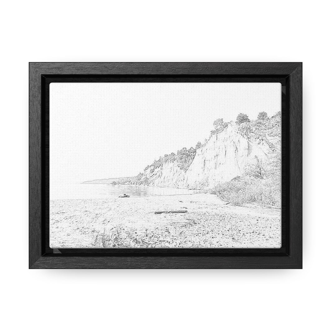 Scarborough Bluffs - Lake Ontario - Toronto Art and Photography - Pencil Sketch on Canvas | Gallery Canvas Wraps, Horizontal Frame