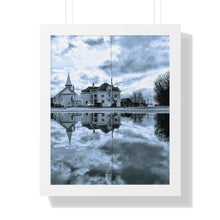 Load image into Gallery viewer, Water Puddle Rain Reflection - Old Cathedral Photography - Photographic Art | Framed Vertical Poster
