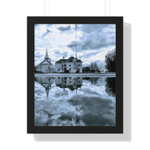 Load image into Gallery viewer, Water Puddle Rain Reflection - Old Cathedral Photography - Photographic Art | Framed Vertical Poster
