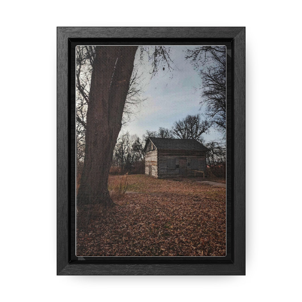 Old Cabin Cottage Homestead - Rustic Photography - Oil Sketch on Canvas | Gallery Canvas Wraps, Vertical Frame