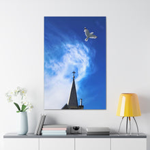 Load image into Gallery viewer, Church Steeple Art - Bird and Church - Uplifting Photography - Canvas Gallery Wraps
