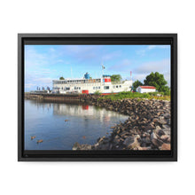 Load image into Gallery viewer, Old Nordic Boat - Ducks and Waterfront - Northern Ontario Photography - Gallery Canvas Wraps, Horizontal Frame
