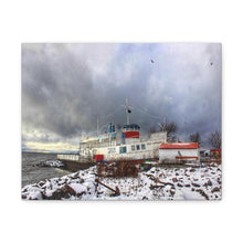 Load image into Gallery viewer, Ahoy Steamship Anchor - Maritime Photography - Nordic Winter Art - Oil Sketch on Canvas | Canvas Gallery Wraps
