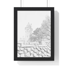 Load image into Gallery viewer, Toronto Casa Loma - Toronto Urban Scene - Toronto Photo Art - Old Toronto - Pencil Sketch | Premium Framed Vertical Poster
