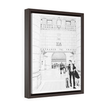 Load image into Gallery viewer, Toronto Union Station - Luxurious Gentleman Pose - Pencil Sketch | Vertical Framed Premium Gallery Wrap Canvas
