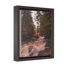 Load image into Gallery viewer, Canadian Wilderness Scene - Canada Waterfall - Autumn Nature Scene - Oil Sketch on Canvas | Vertical Framed Premium Gallery Wrap Canvas
