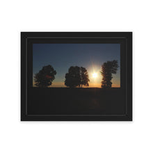 Load image into Gallery viewer, 3 Trees Sunset - Sunset Photography - Wall and Lobby Art - Artwork - Photographic Print - Framed Poster, Horizontal
