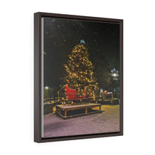 Load image into Gallery viewer, Town Square Christmas Tree - Snowy Old-fashioned Christmas - Small Town Cozy - Oil Sketch on Canvas | Vertical Framed Premium Gallery Wrap Canvas
