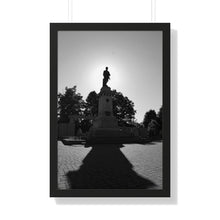 Load image into Gallery viewer, Cenotaph Sunlight Honor - Sunrise Photography and Art - Black and White Photo - Framed Vertical Poster
