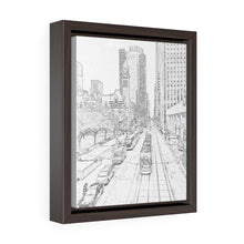 Load image into Gallery viewer, Toronto Street Car - Toronto Urban Scene - Toronto Photo Art - Old Toronto - Pencil Sketch | Vertical Framed Premium Gallery Wrap Canvas
