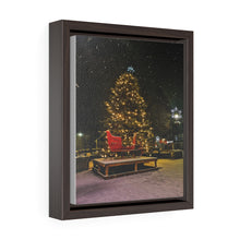 Load image into Gallery viewer, Town Square Christmas Tree - Snowy Old-fashioned Christmas - Small Town Cozy - Oil Sketch on Canvas | Vertical Framed Premium Gallery Wrap Canvas
